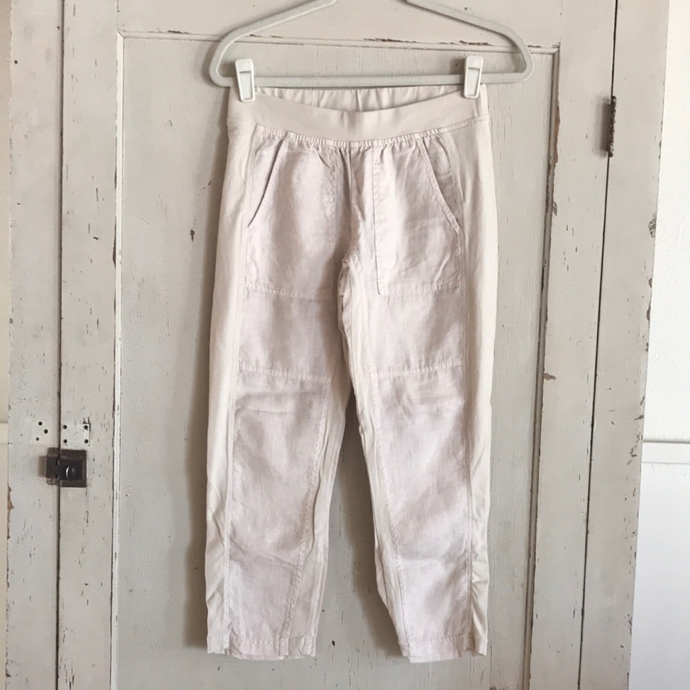 Wearables Light Tan Cropped Linen Pants